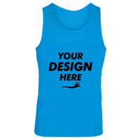 Augusta Sportswear Unisex Training Tank Top, Power Blue, Front view, Mockup