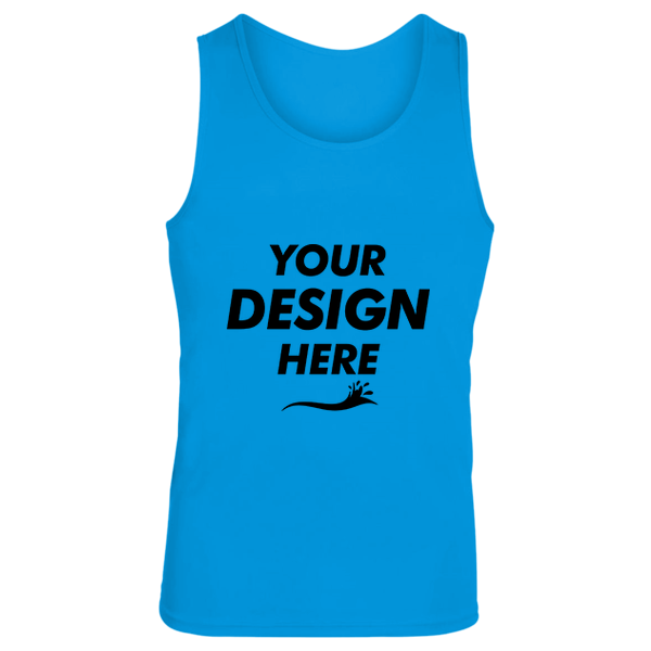 Augusta Sportswear Unisex Training Tank Top, Power Blue, Front view, Mockup