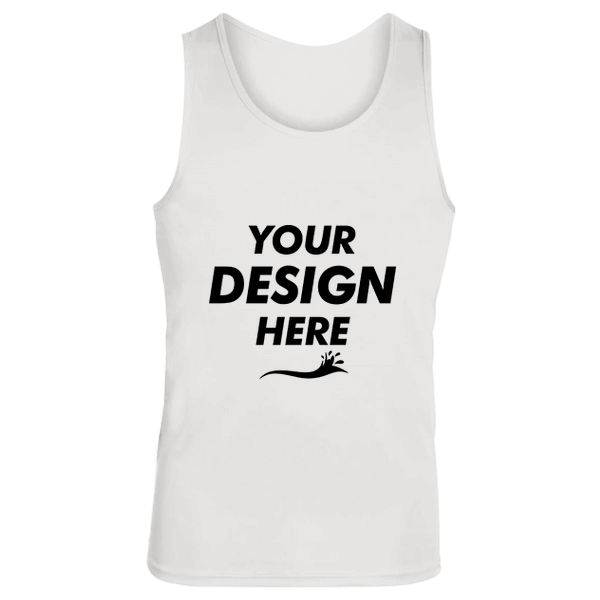 Augusta Sportswear Unisex Training Tank Top, White, Front view, Mockup
