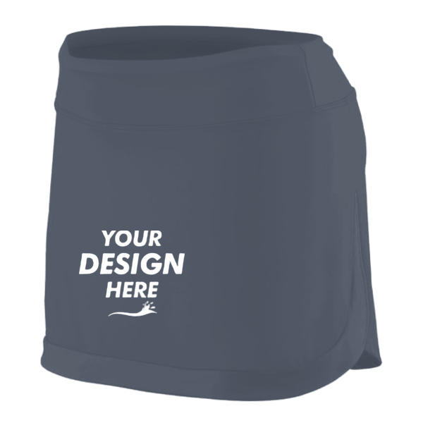 Augusta Sportswear Women's Action Color Block Skort, Graphite / Graphite, Front view, Mockup