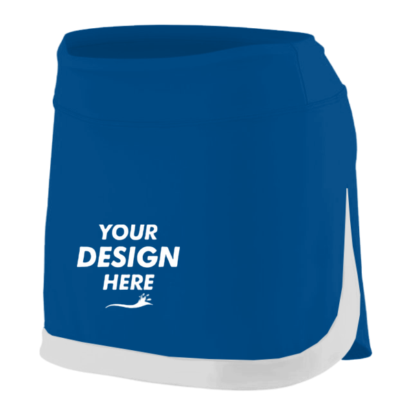 Augusta Sportswear Women's Action Color Block Skort, Royal / White, Front view, Mockup