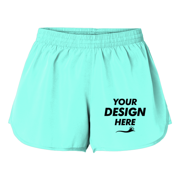 Augusta Sportswear Women's Wayfarer Shorts, Aqua, Front view, Mockup