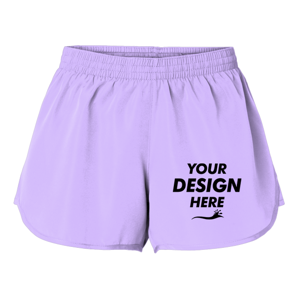 Augusta Sportswear Women's Wayfarer Shorts, Light Lavender, Front view, Mockup