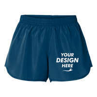 Augusta Sportswear Women's Wayfarer Shorts, Navy, Front view, Mockup