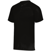 Augusta Sportswear Youth Attain Two-Button Jersey, Black, Front view