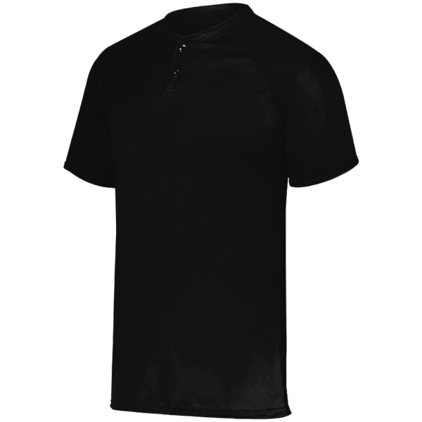 Augusta Sportswear Youth Attain Two-Button Jersey, Black, Front view