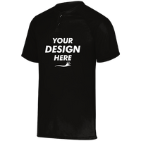Augusta Sportswear Youth Attain Two-Button Jersey, Black, Front view, Mockup