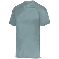 Augusta Sportswear Youth Attain Two-Button Jersey, Blue Grey, Front view