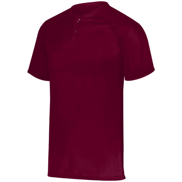 Augusta Sportswear Youth Attain Two-Button Jersey, Cardinal, Front view