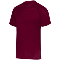 Augusta Sportswear Youth Attain Two-Button Jersey, Cardinal, Front view