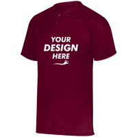 Augusta Sportswear Youth Attain Two-Button Jersey, Cardinal, Front view, Mockup