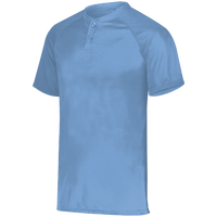Augusta Sportswear Youth Attain Two-Button Jersey, Columbia Blue, Front view