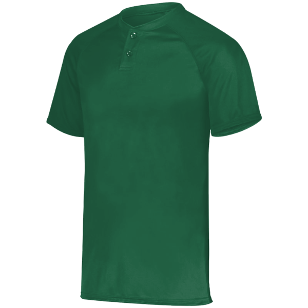 Augusta Sportswear Youth Attain Two-Button Jersey, Dark Green, Front view