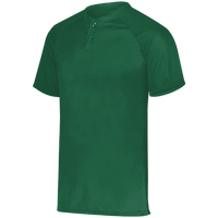 Augusta Sportswear Youth Attain Two-Button Jersey, Dark Green, Front view