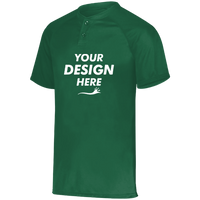 Augusta Sportswear Youth Attain Two-Button Jersey, Dark Green, Front view, Mockup