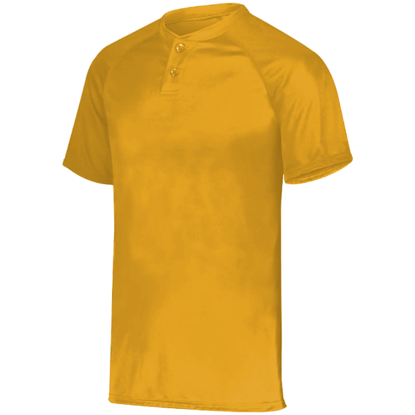 Augusta Sportswear Youth Attain Two-Button Jersey, Gold, Front view