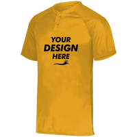 Augusta Sportswear Youth Attain Two-Button Jersey, Gold, Front view, Mockup