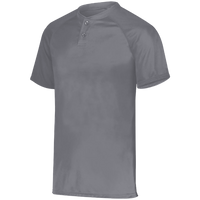 Augusta Sportswear Youth Attain Two-Button Jersey, Graphite, Front view