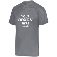 Augusta Sportswear Youth Attain Two-Button Jersey, Graphite, Front view, Mockup