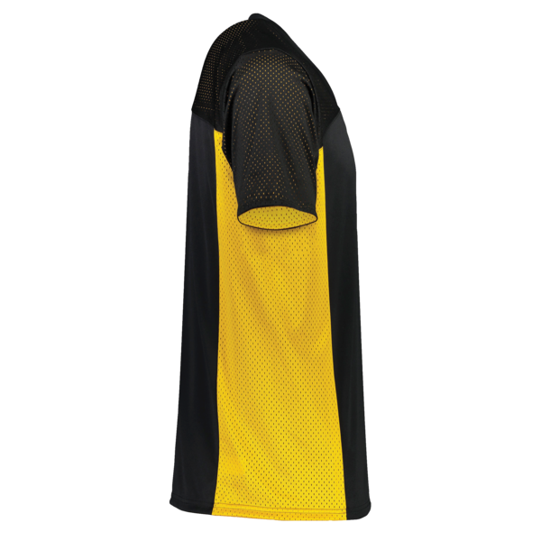 Augusta Sportswear Youth Reversible Flag Football Jersey, Black / Gold, Right Sleeve view