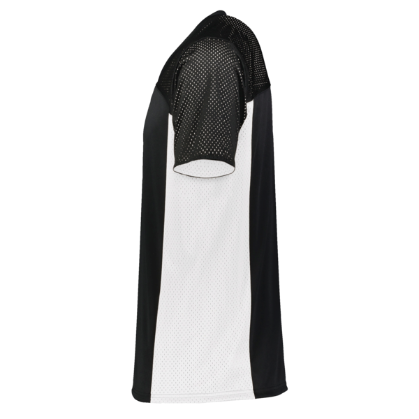 Augusta Sportswear Youth Reversible Flag Football Jersey, Black / White, Left Sleeve view