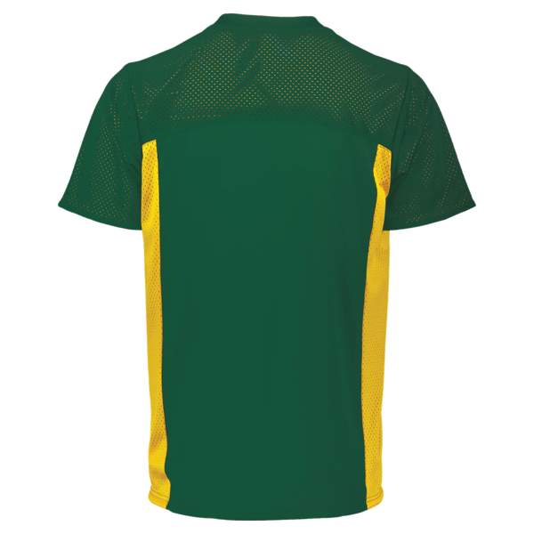 Augusta Sportswear Youth Reversible Flag Football Jersey, Dark Green / Gold, Back view