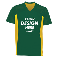 Augusta Sportswear Youth Reversible Flag Football Jersey, Dark Green / Gold, Front view, Mockup