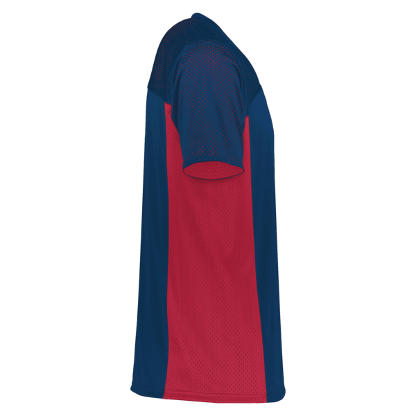 Augusta Sportswear Youth Reversible Flag Football Jersey, Navy / Scarlet, Right Sleeve view