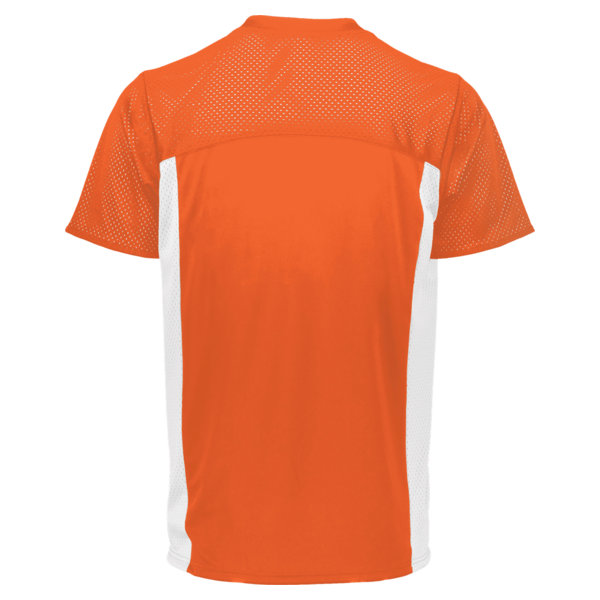 Augusta Sportswear Youth Reversible Flag Football Jersey, Orange / White, Back view
