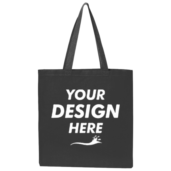 BAGedge Canvas Promo Tote, Black, Front view, Mockup