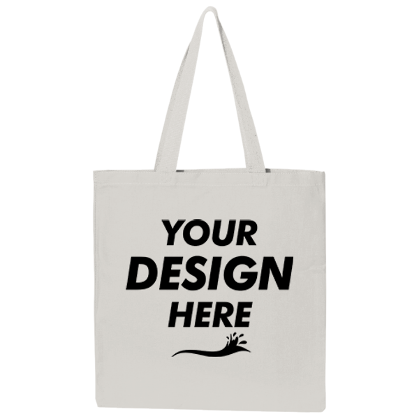 BAGedge Canvas Promo Tote, Natural, Front view, Mockup