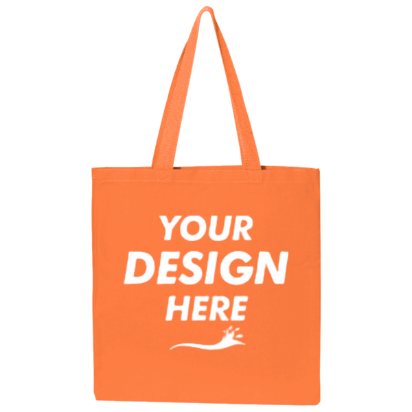 BAGedge Canvas Promo Tote, Orange, Front view, Mockup