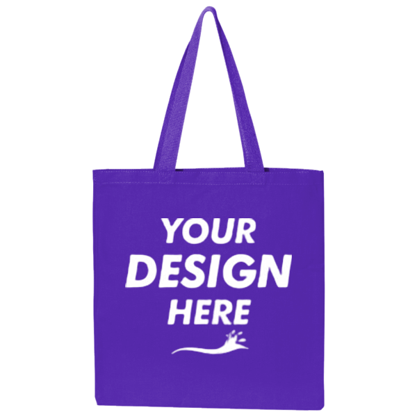BAGedge Canvas Promo Tote, Purple, Front view, Mockup
