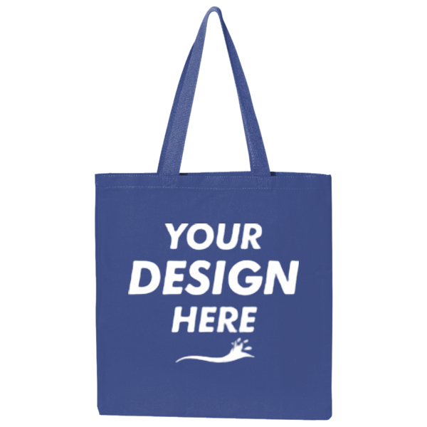 BAGedge Canvas Promo Tote, Royal, Front view, Mockup