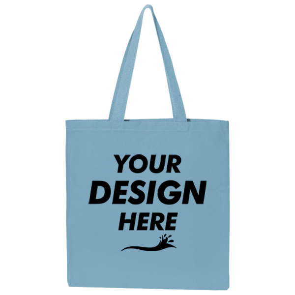 BAGedge Canvas Promo Tote, Sky Blue, Front view, Mockup