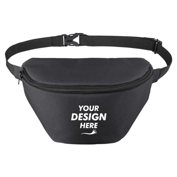 BAGedge Fanny Pack, Black, Front view, Mockup