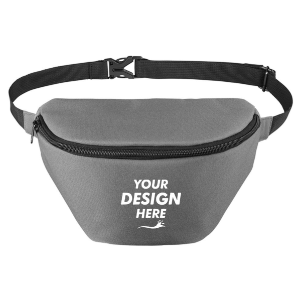 BAGedge Fanny Pack, Grey, Front view, Mockup