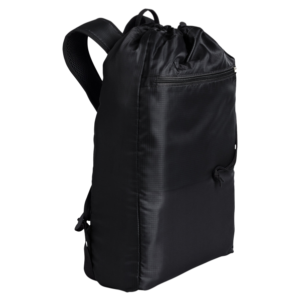 BAGedge Getaway Cinchback Travel Backpack, Black, Left Side view