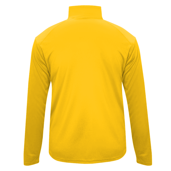 Badger Men's B-Core Quarter-Zip Pullover, Gold / Graphite, Back view