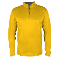 Badger Men's B-Core Quarter-Zip Pullover, Gold / Graphite, Front view