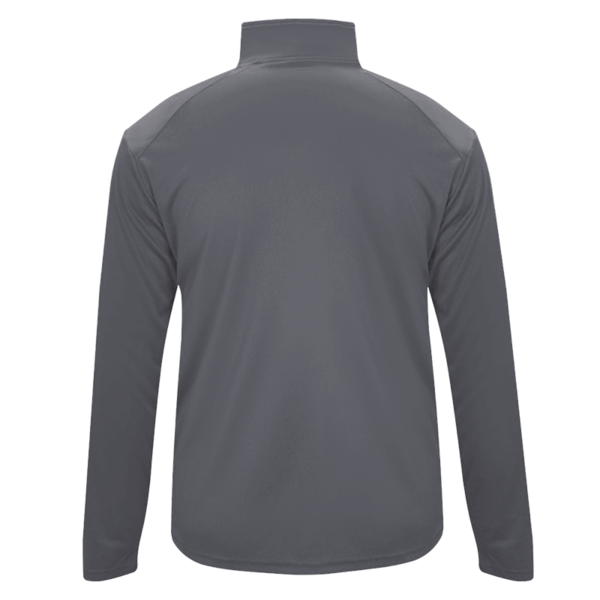 Badger Men's B-Core Quarter-Zip Pullover, Graphite / Black, Back view