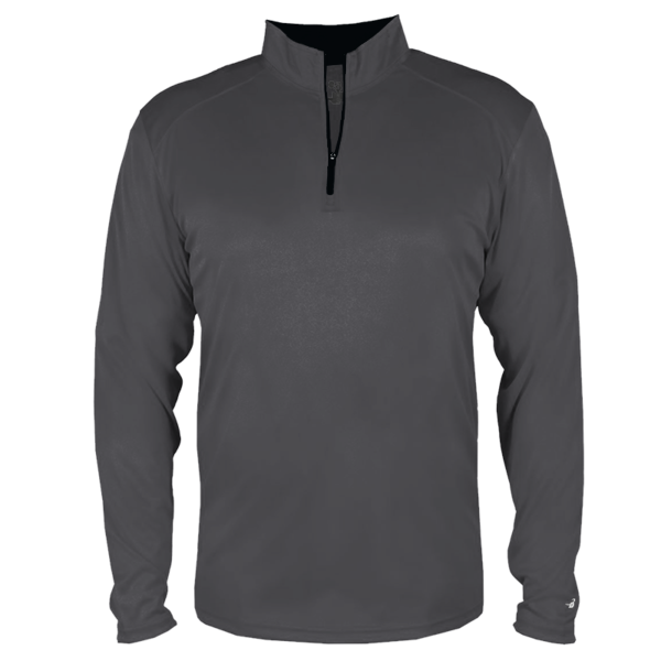Badger Men's B-Core Quarter-Zip Pullover, Graphite / Black, Front view