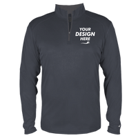 Badger Men's B-Core Quarter-Zip Pullover, Navy / Graphite, Front view, Mockup