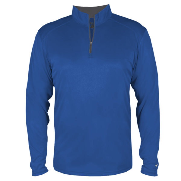Badger Men's B-Core Quarter-Zip Pullover, Royal / Graphite, Front view