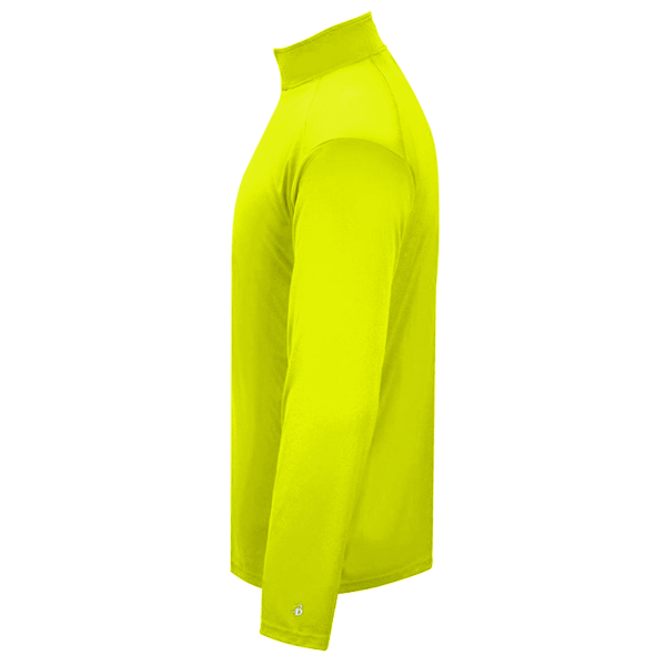 Badger Men's B-Core Quarter-Zip Pullover, Safety Yellow Green / Graphite, Left view