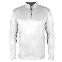 Badger Men's B-Core Quarter-Zip Pullover, White / Graphite, Front view
