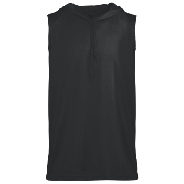 Badger Men's B-Core Sleeveless Hooded T-Shirt, Black, Front view