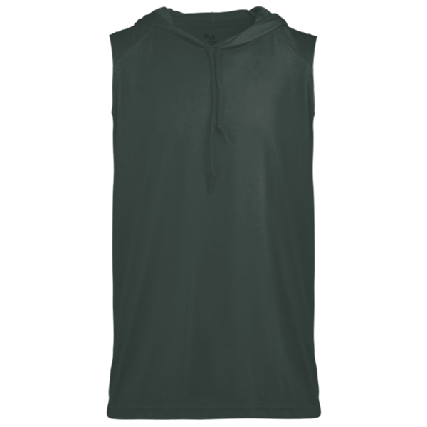 Badger Men's B-Core Sleeveless Hooded T-Shirt, Forest, Front view