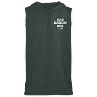Badger Men's B-Core Sleeveless Hooded T-Shirt, Forest, Front view, Mockup