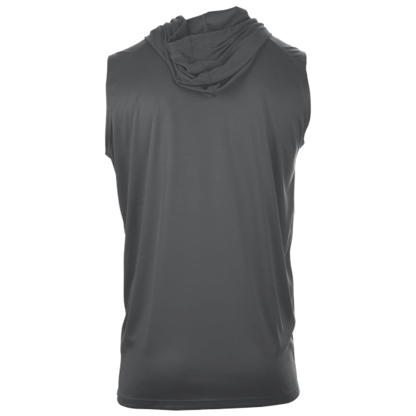 Badger Men's B-Core Sleeveless Hooded T-Shirt, Graphite, Back view